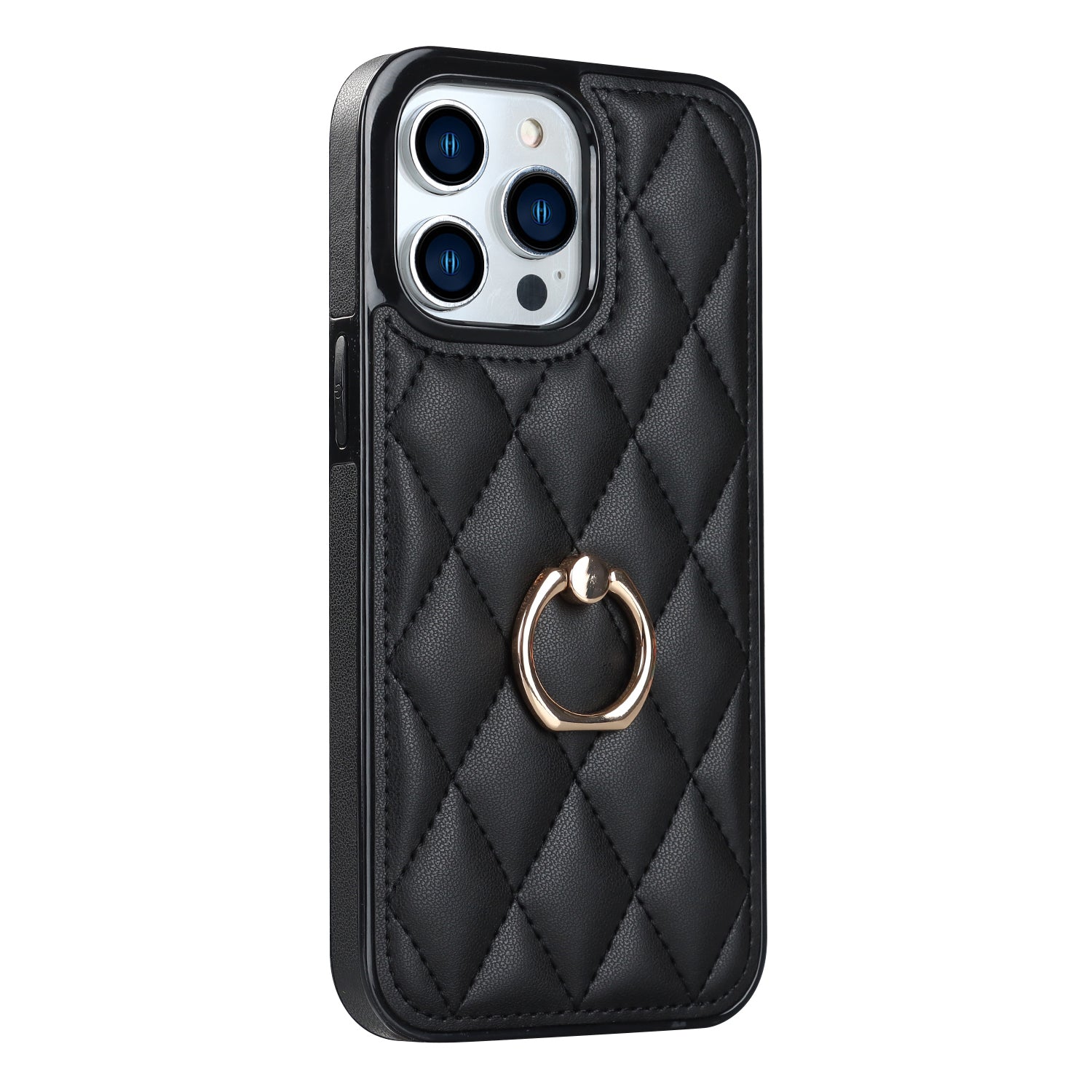 PU Leather TPU Phone Case for iPhone 13 Pro Max Stitching Rhombus Ring Holder Kickstand Phone Cover PU Leather TPU Phone Case for iPhone 13 Pro Max Stitching Rhombus Ring Holder Kickstand Phone Cover